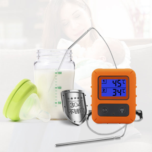 Dual-Channel Electronic Digital Display Probe Thermometer