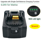 18V Lithium Battery For Power Tools With Power Display 6Ah