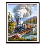 Cross Stitch Train Living Room Decoration Painting