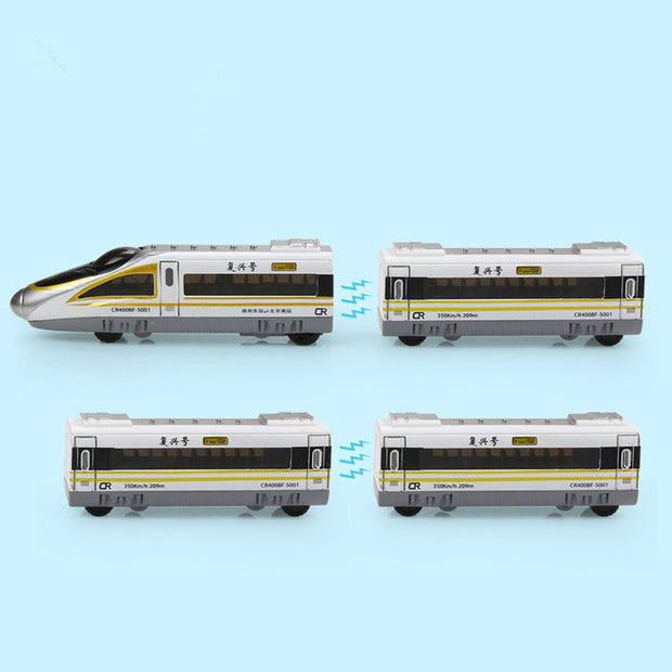 High-speed rail train set magnetic can be connected to children's toys