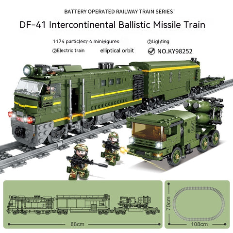 Electric Rail Train Model Children Education Small Particles Assembled Building Block Toys