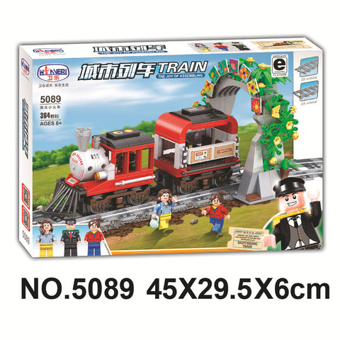 DIY Self-assembled Building Blocks Train Train Toy