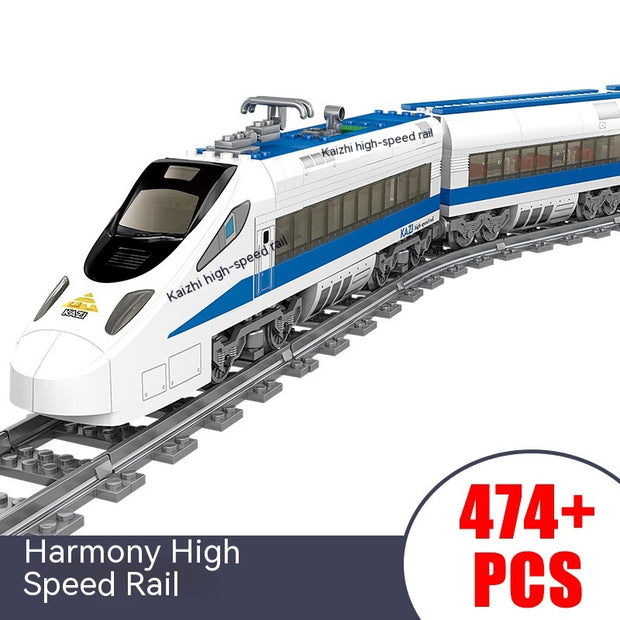 Electric Rail Train Model Children Education Small Particles Assembled Building Block Toys