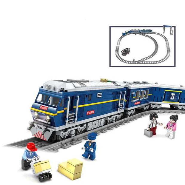 Electric Rail Train Model Children Education Small Particles Assembled Building Block Toys