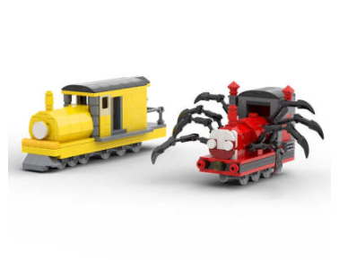 Game Spider Train Building Blocks Toy Charles Small Train Assembly Model Table Ornaments